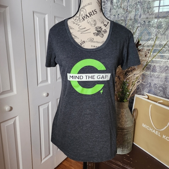 Chive Mind the Gap Heathered Short Sleeve T-shirt L - Picture 2 of 7
